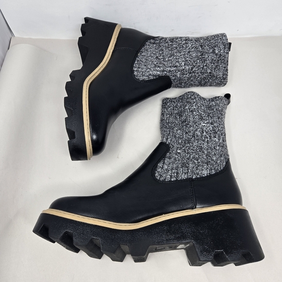 DV Dolce Vita Women's Vionie Soft Ankle Winter Boots Sz 9.5 Knit & Faux Leather - Picture 5 of 10